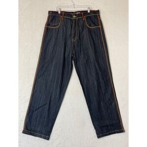 Dodeca Genuine Jeans Mens 40x34 Dark Wash Baggy Wide Leg Y2K Hip Hop Streetwear